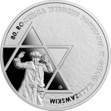 Coin reverse 10 pln 80th Anniversary of the Outbreak of the Warsaw Ghetto Uprising