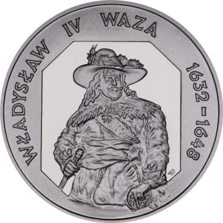 Rewers monety 10 zł Władysław IV Waza (1632-1648), półpostać