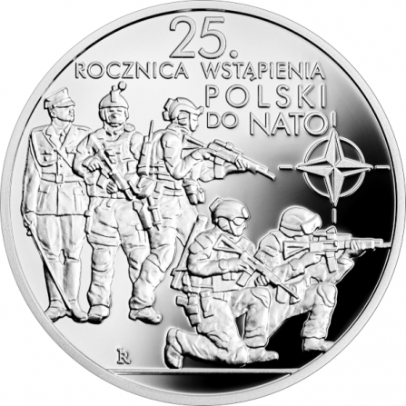 Rewers monety 10 zł 25. rocznica wstąpienia Polski do NATO