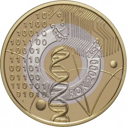Rewers monety 200 zł Rok 2000 - przełom tysiącleci