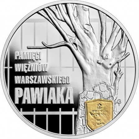 Rewers monety 10 zł Pamięci więźniów warszawskiego Pawiaka