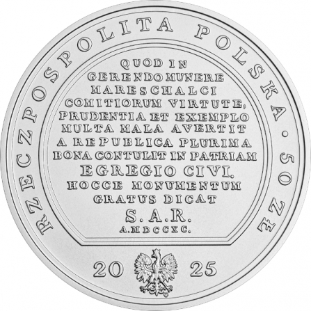 Awers monety50 zł Stanisław Małachowski