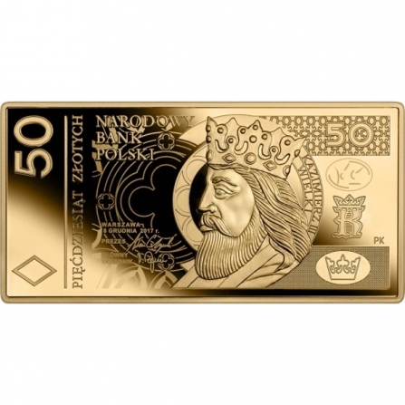 Rewers monety 50 zł Banknot o nominale 50 zł
