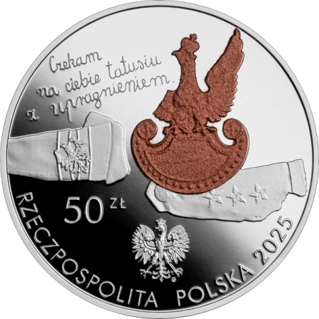 Awers monety50 zł 85. rocznica zbrodni katyńskiej
