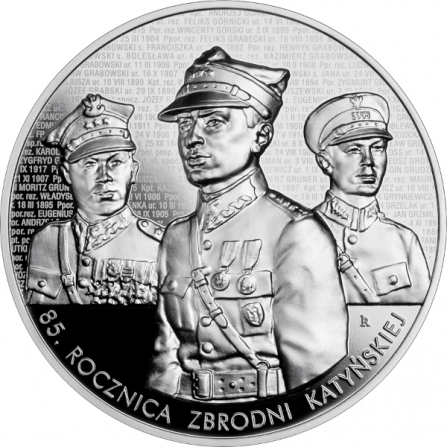 Rewers monety 50 zł 85. rocznica zbrodni katyńskiej