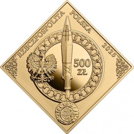 Awers monety500 zł Tysiąclecie koronacji Bolesława Chrobrego