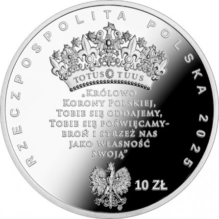 Awers monety10 zł Jasna Góra – duchowa stolica Polski