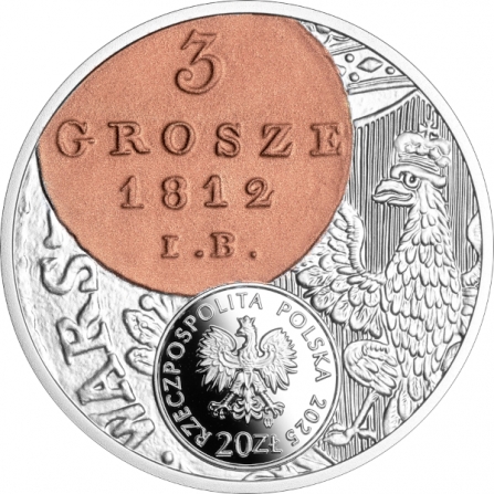 Coin obverse 20 pln 3-grosz coin of the Duchy of Warsaw