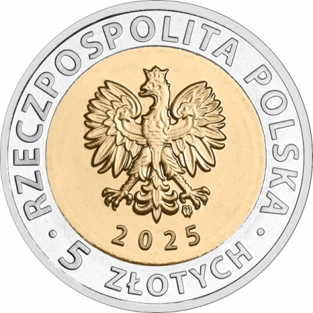 Awers monety5 zł Ratusz w Brzegu