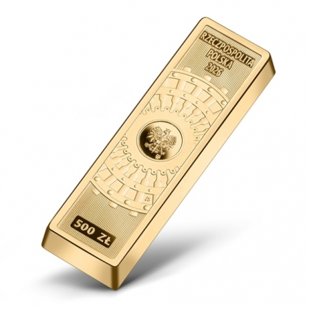 Awers monety500 zł Rezerwy złota NBP