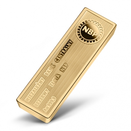 Rewers monety 500 zł Rezerwy złota NBP