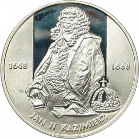 Rewers monety 10 zł Jan II Kazimierz (1648-1668), półpostać