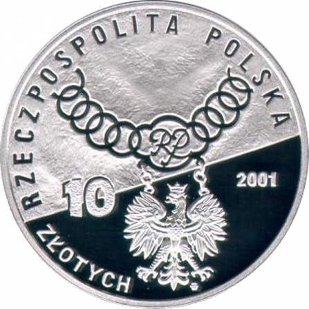 Awers monety10 zł 15-lecie orzecznictwa Trybunału Konstytucyjnego