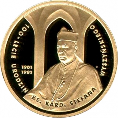 Coin reverse 200 pln 100th centenary of Priest Cardinal Stefan Wyszyński's birth