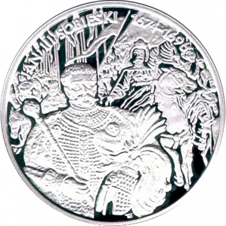 Rewers monety 10 zł Jan III Sobieski (1674-1696), popiersie