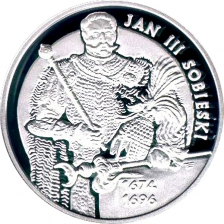 Rewers monety 10 zł Jan III Sobieski (1674-1696), półpostać